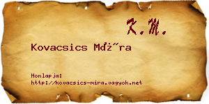 Kovacsics Míra névjegykártya